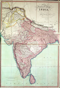 Improved Map of India published in London 1820 by English School