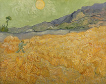 Wheatfield with Reaper, 1889 by Vincent Van Gogh