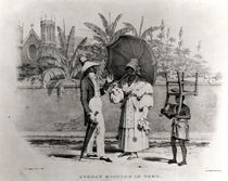 Sunday Morning in Town, from 'Bridgens' West Indian Sketches' by Richard Bridgens
