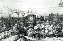 The Swan Theatre on the Bankside as it appeared in 1614 by English School