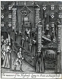 Oliver Cromwell Lying in State by English School