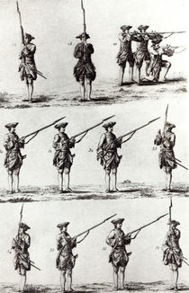 Soldiers with bayonets by German School