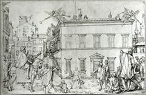 Michelangelo on horseback, visiting an artist von or Zuccaro, Federico Zuccari