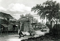Drawbridge at Malacca, engraved by George Cooke by Edward Hawke Locker