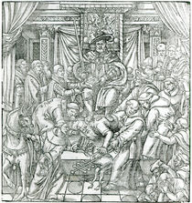 The Pope suppressed by King Henry VIII by English School