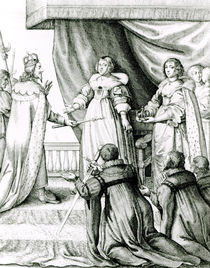Charles I being given the sceptre and crown by French School