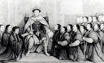 Henry VIII bestowing the charter on the Barber Surgeons by English School
