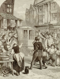 The Duke of Buckingham passing through the Streets in his Sedan by English School