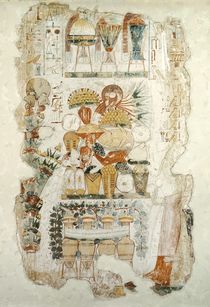 Nebamun receiving offerings from his son by Egyptian 18th Dynasty