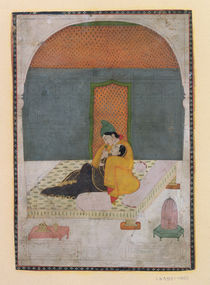 Lovers on a terrace, Garhwal by Indian School