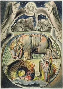 Behemoth and Leviathan, after William Blake von John Linnell
