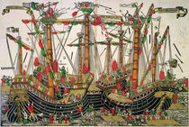 Battle of Zonchio, 1499 von Italian School