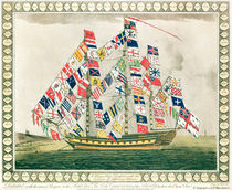 A King's Ship dressed with the colours of different nations by English School