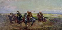 Polish Lancers attacking Russians by Leonard Winterowski