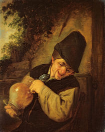A Peasant Holding a Jug and a Pipe by Adriaen Jansz. van Ostade