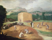 Landscape with Corn Threshers von Nicolo dell' Abate