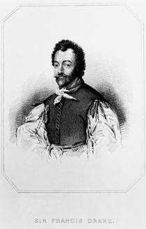 Portrait of Sir Francis Drake from 'Lodge's British Portraits' by English School