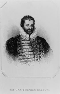 Portrait of Sir Christopher Hatton from 'Lodge's British Portraits' by English School