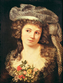 Portrait of a young woman in the style of Labille-Guiard von Gustave Courbet
