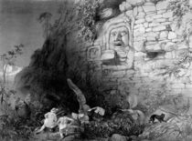 Head of Itzam Na, Izamal, Yucatan by Frederick Catherwood