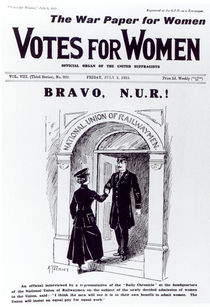 Bravo, N.U.R!, front cover of 'Votes for Women' by English School