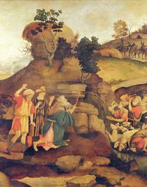 Moses brings forth water out of the rock by Filippo Lippi