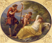 A Sleeping Nymph watched by a shepherd by Angelica Kauffmann