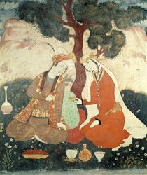 Scene galante from the era of Shah Abbas I von Persian School
