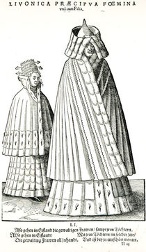 Costumes of a Livonian noblewoman and her daughter von Hans Weigel