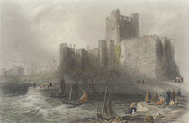 View of Carrifergus Castle by William Henry Bartlett