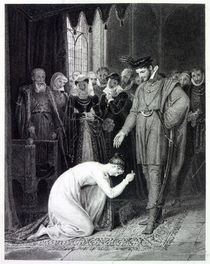 Ellen Douglas showing the ring von Richard Westall