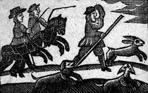 Hunting Scene, from 'A Book of Roxburghe Ballads' von English School