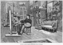 'The studio of our lamented contributor Charles Daubigny' by French School