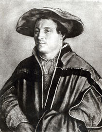 Portrait of a man with a red hat by Hans Holbein the Younger