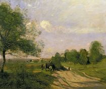 The Wagon, Souvenir of Saintry by Jean Baptiste Camille Corot
