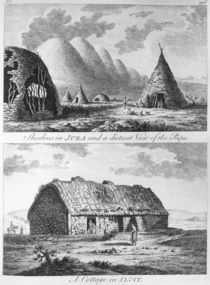 Sheelins in Jura and a distant view of the Paps and A Cottage of Islay by Thomas Pennant