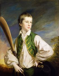 Charles Collyer as a boy, with a cricket bat von Francis Cotes