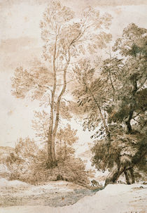 Trees and Deer, after Claude by John Constable