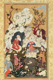 Prince visiting an Ascetic by Persian School