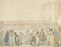 A Review of the Northamptonshire Militia at Brackley by Thomas Rowlandson