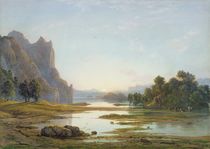 Sunset over a River Landscape by Francis Danby