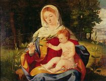 The Virgin and Child with a shoot of Olive by Andrea Previtali