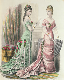 Paris fashion, from 'Journal des Demoiselles' published Dupuy Paris von French School