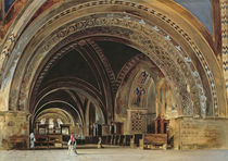 The Interior of the Lower Basilica of St. Francis of Assisi von Thomas Hartley Cromek