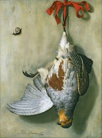 Trompe l'Oeil with Partridge by Hendrik de Fromantiou