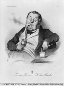 A true smoker, from the series 'Galerie physionomique' by Honore Daumier