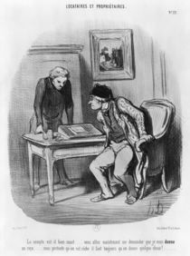 'Is it the right amount?', plate 22 from the series 'Tenants and owners', by Honore Daumier