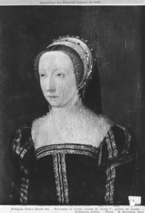 Portrait presumed to be Francoise d'Orleans Rothelin von Francois Clouet
