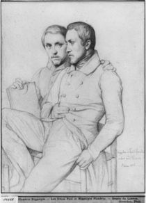 Double portrait of Hippolyte and Paul Flandrin by Hippolyte Flandrin