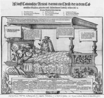 John Calvin on his death bed by Jacob Lederlein